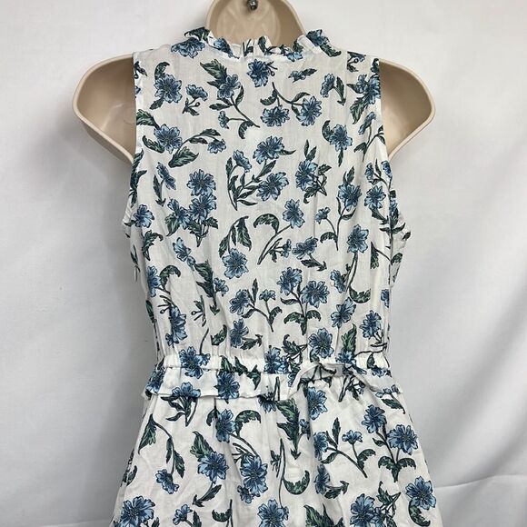 J. Crew Factory BY544 Tie front blue and white floral midi dress size 0 NWT - Picture 13 of 16